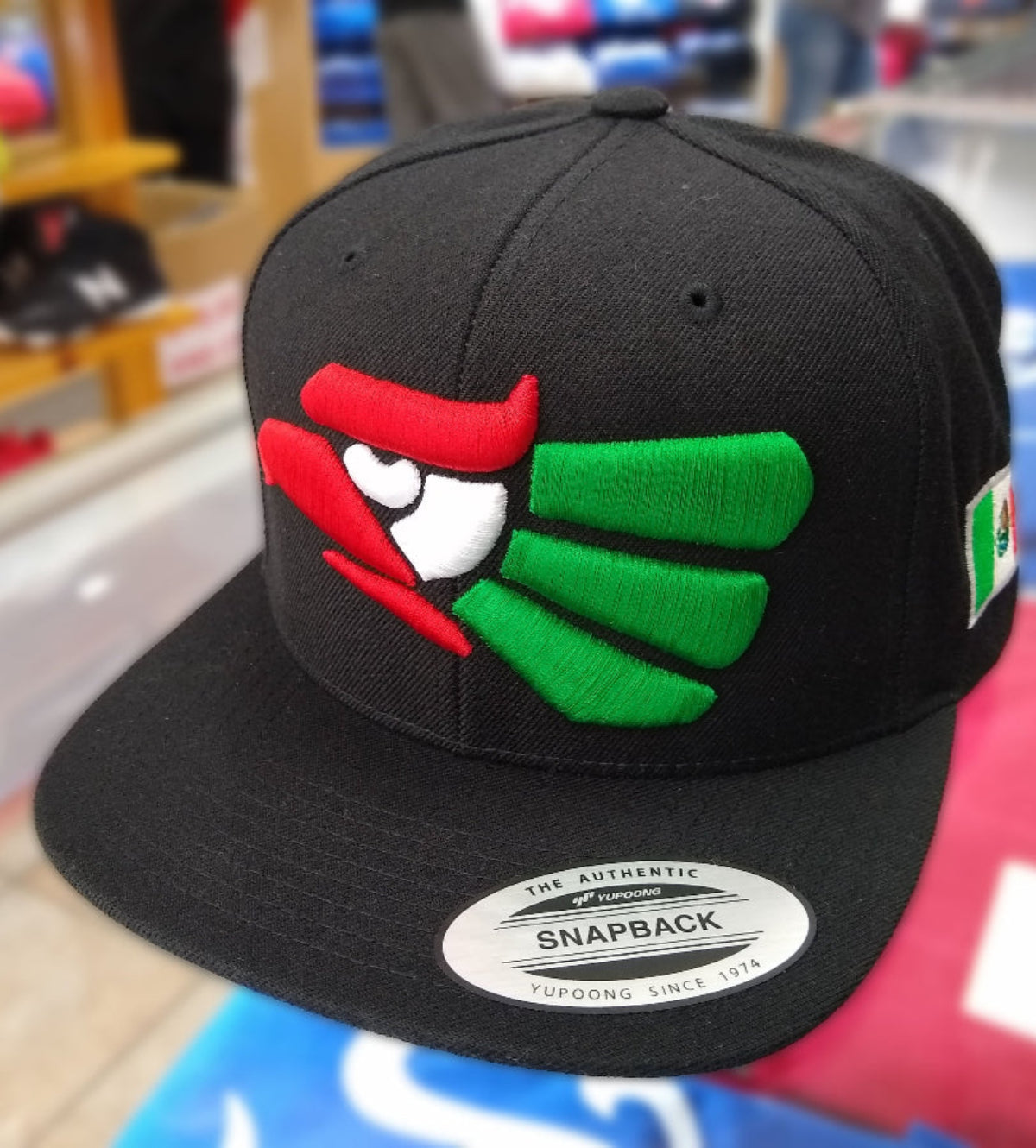 Embroidered Eagle and flag Mexico WIDE logo SnapBack hat