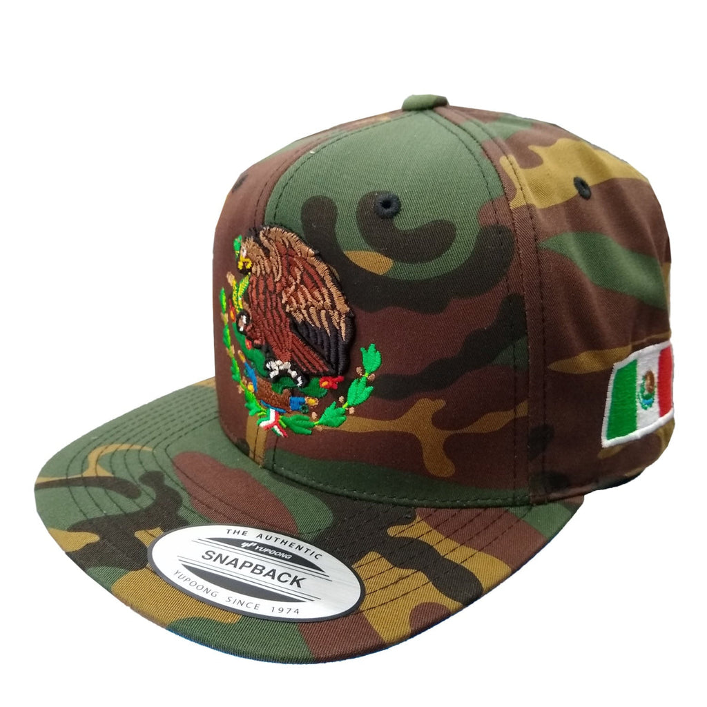 Embroidered Shield and flag SnapBack Mexico Camouflage hat