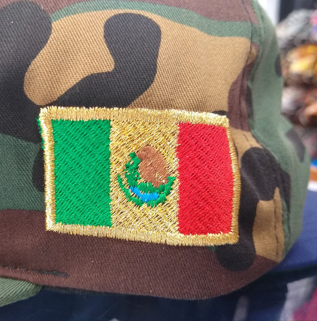 Embroidered SnapBack Mexican Bull logo Camouflage Hat