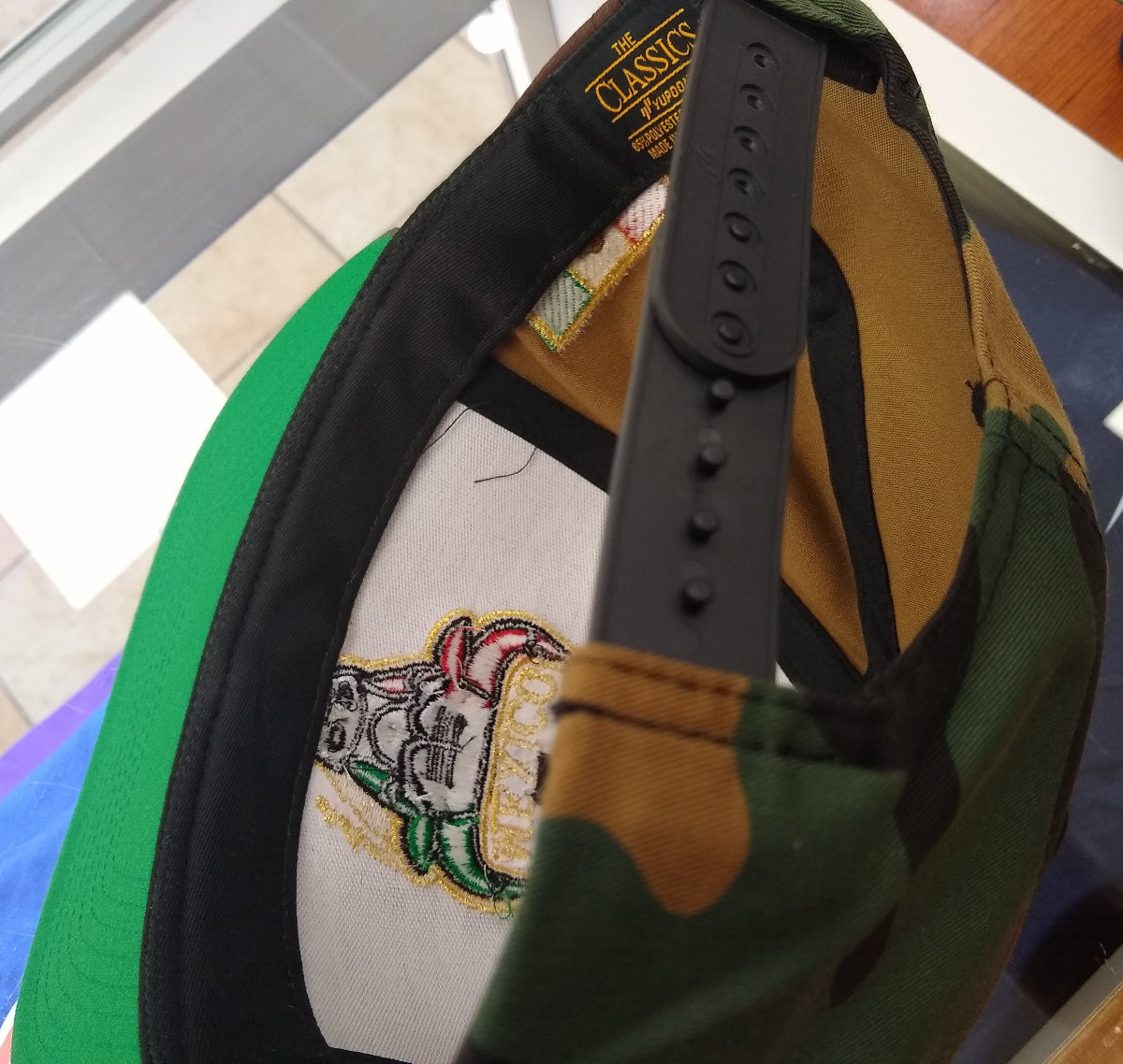 Embroidered SnapBack Mexican Bull logo Camouflage Hat