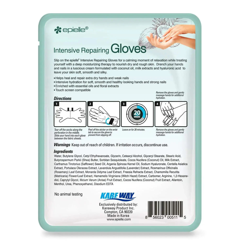 Epielle Intensive Repairing Hand Masks - 6 Pack | Deep Moisture Gloves for Dry, Cracked Hands