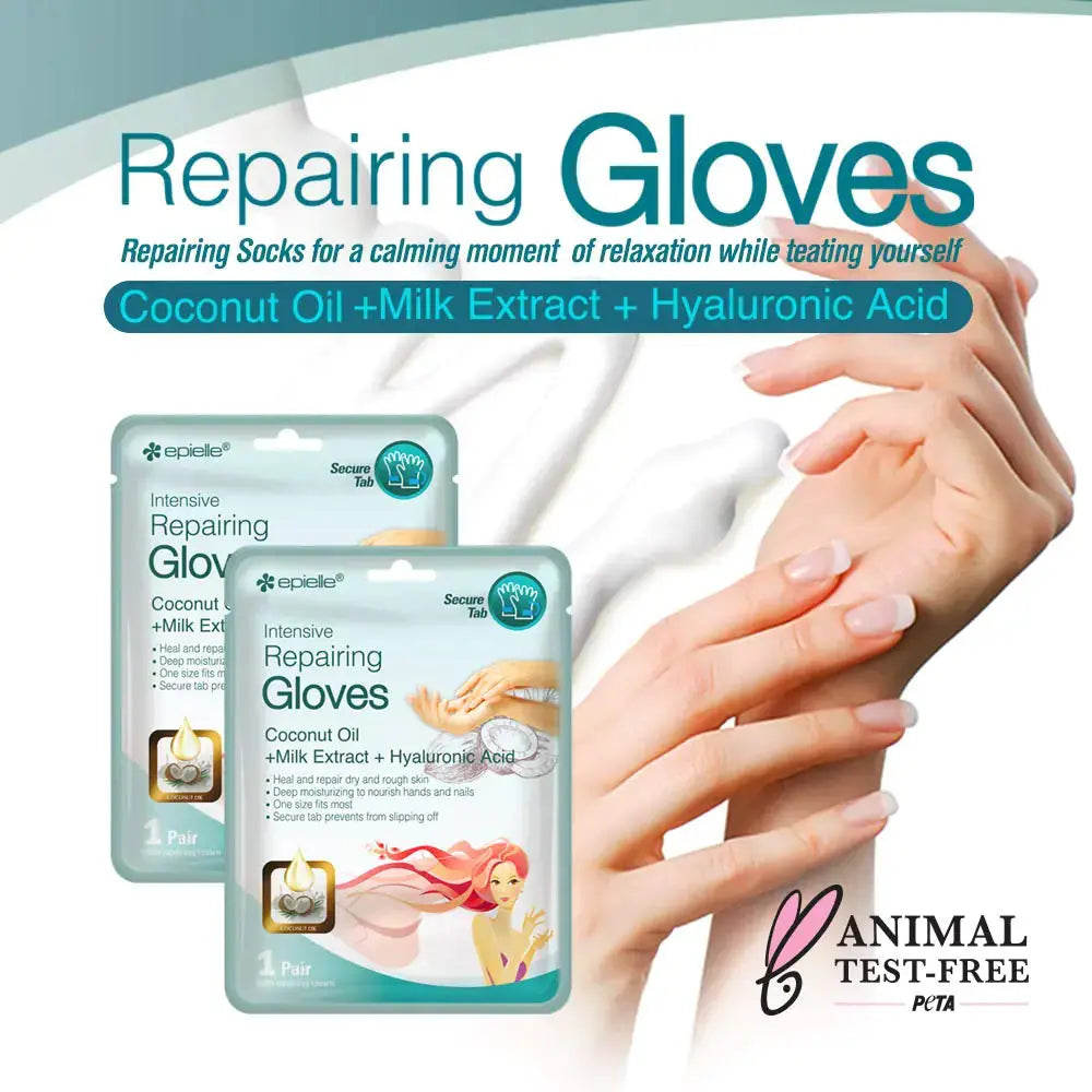 Epielle Intensive Repairing Hand Masks - 6 Pack | Deep Moisture Gloves for Dry, Cracked Hands