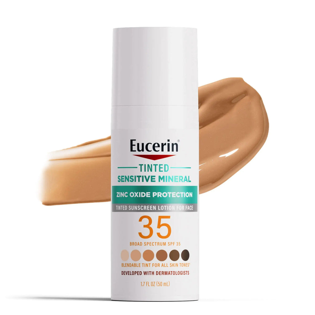 Eucerin Sun Tinted Mineral Face Sunscreen SPF 35 – Gentle Zinc Oxide Protection for Sensitive Skin