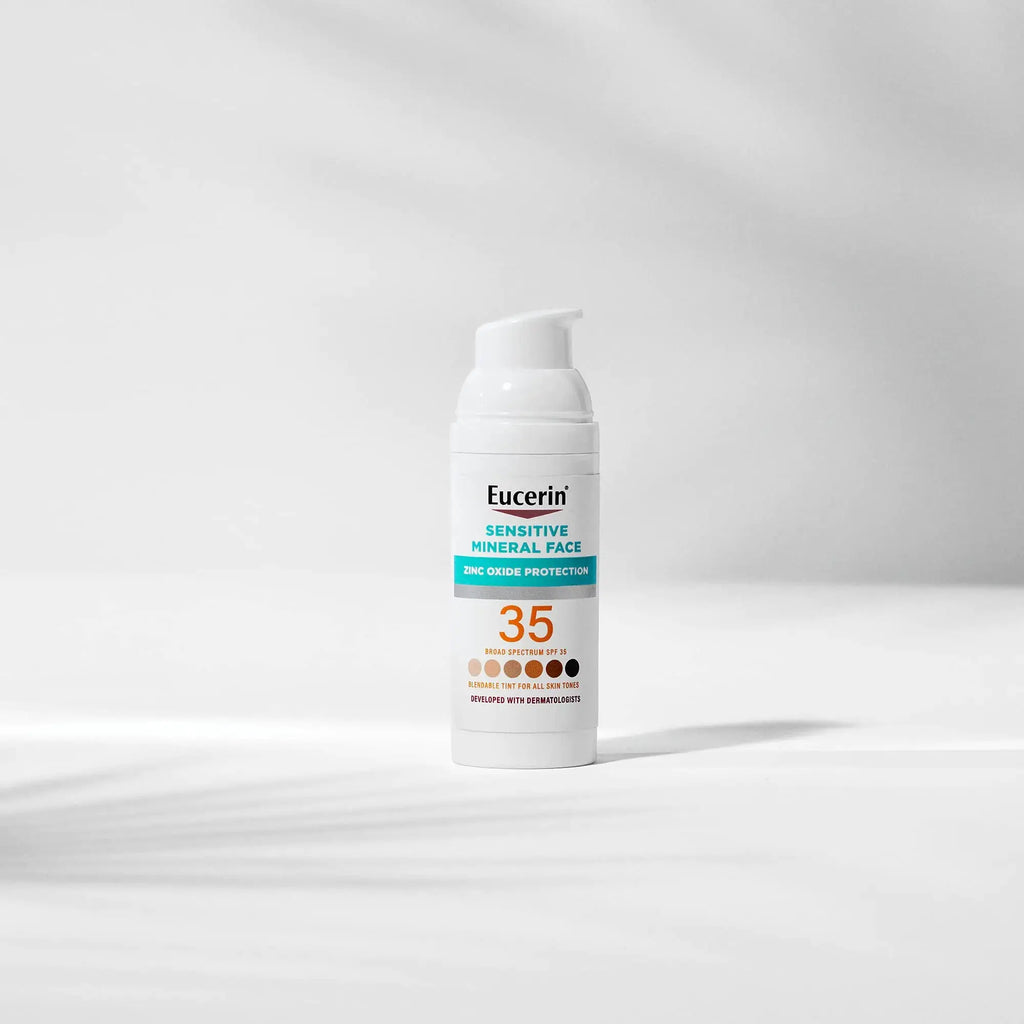 Eucerin Sun Tinted Mineral Face Sunscreen SPF 35 – Gentle Zinc Oxide Protection for Sensitive Skin
