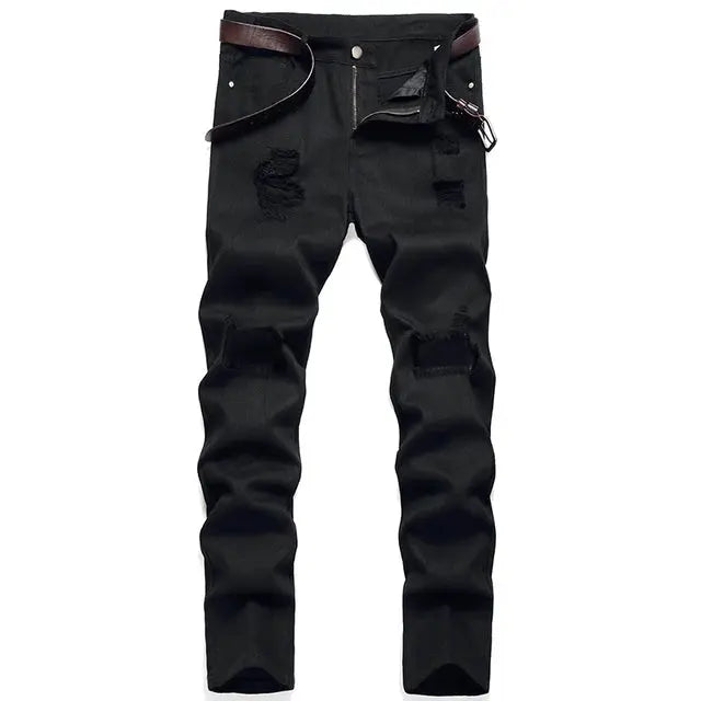 European and American New Distressed Casual Jeans for Men