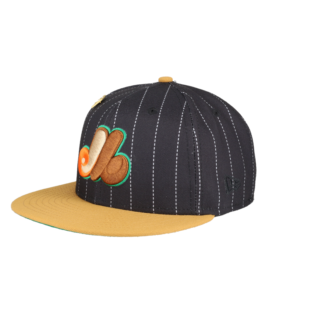 Montreal Expos Pinstripe Olympic Stadium Patch Fitted Hat