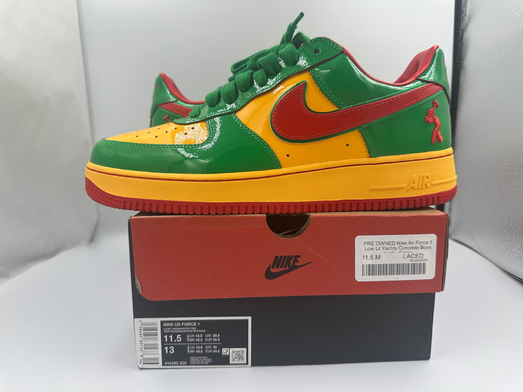 PRE OWNED Nike Air Force 1 Low Lil Yachty Concrete Boys Lucky Green