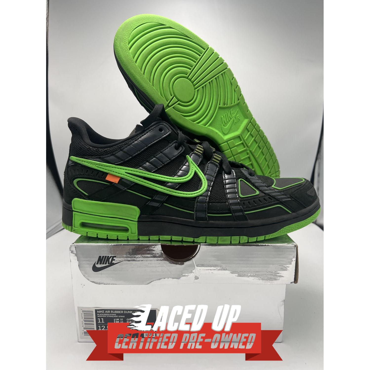PRE OWNED Nike Air Rubber Dunk Off-White Green Strike