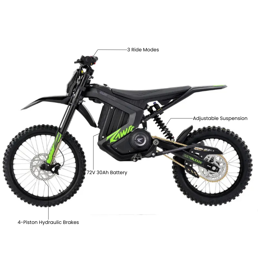 Rawrr Mantis X - 72V Off-Road Electric Dirt Bike for Adults