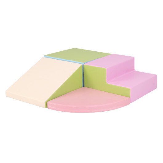 4-Piece Climb and Crawl Foam Block Play Set for Infant Baby-Red