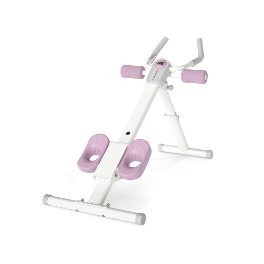 Adjustable Abdominal Trainer Ab Workout Machine Foldable Ab Cruncher-Black