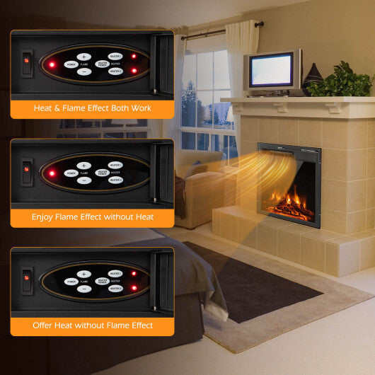 18/22.5 Inch Electric Fireplace Insert with 7-Level Adjustable Flame Brightness