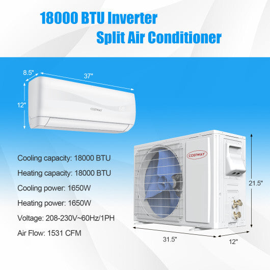 Blast Series 18000 BTU 19 SEER2 208-230V Mini Split Heat Pump