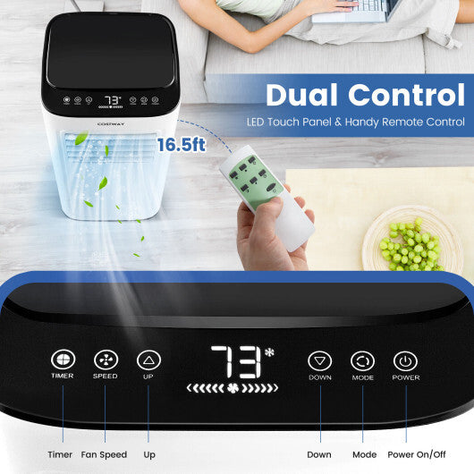 3-in-1 9000 BTU Air Conditioner with Dehumidifier and 24H Timer-White