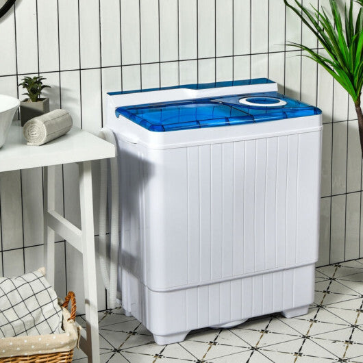 26 Pound Portable Semi-automatic Washing Machine with Built-in Drain Pump-Gray