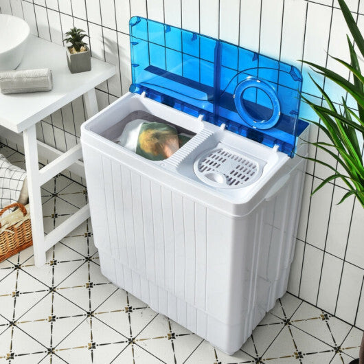 26 Pound Portable Semi-automatic Washing Machine with Built-in Drain Pump-Gray