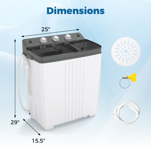 Portable Washing Machine with Built-in Drain Pump-Black