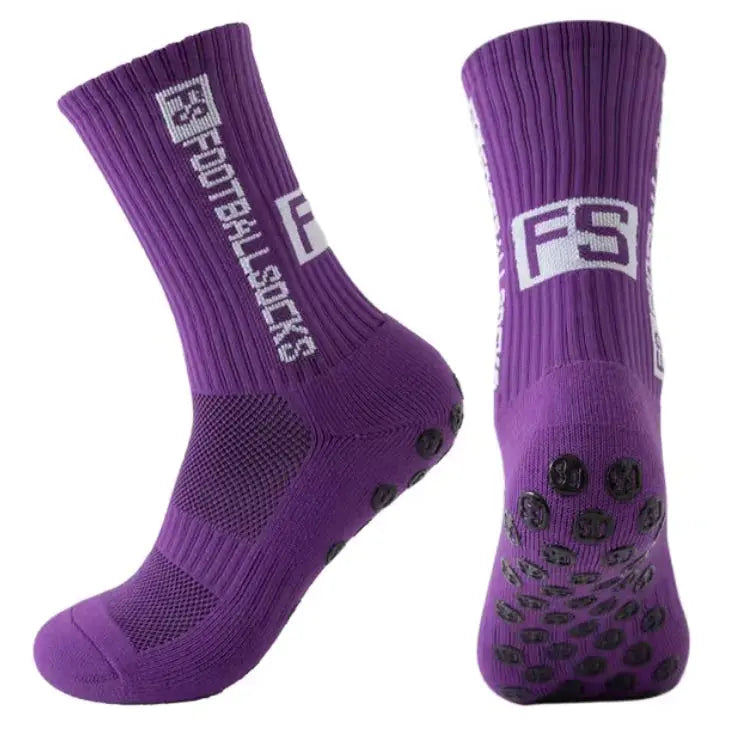 FS Non-Slip Football Socks with Silicone Grip - For Men and Women