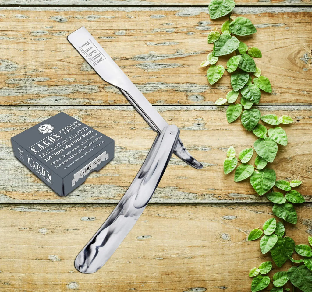 Facón Professional Marble Straight Edge Barber Razor