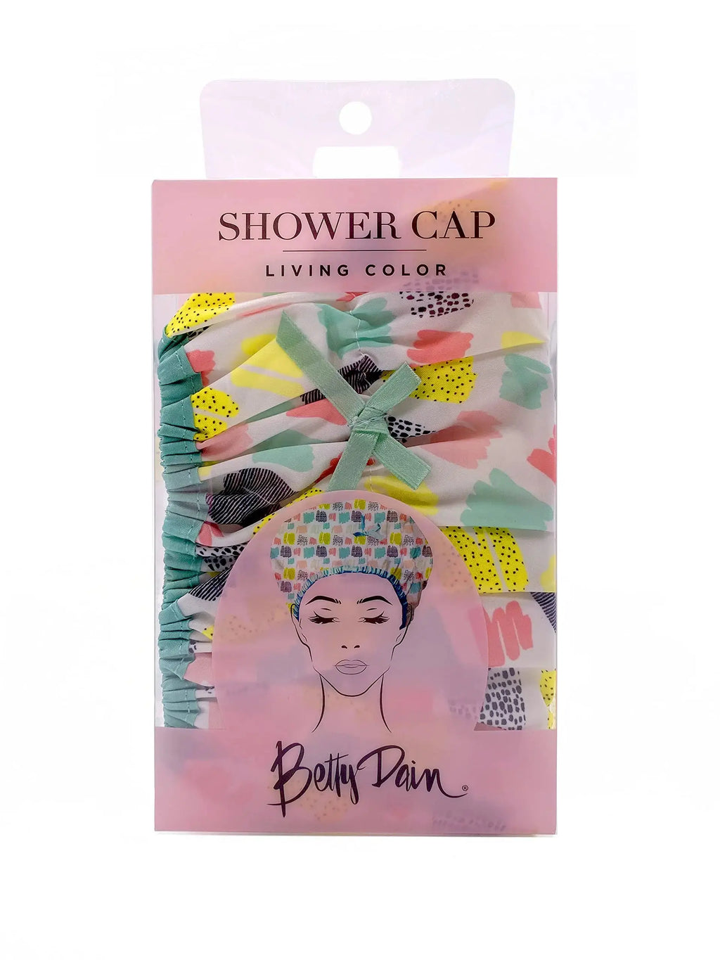 Fashionista Living Color Reusable Oversized Waterproof Shower Cap - PEVA Lined & Elastic Stretch Hem
