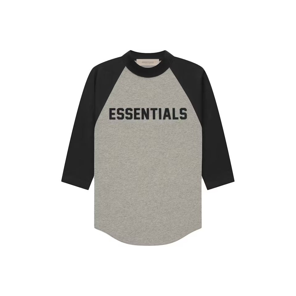 Fear of God Essentials Kids Grey Three Quarter Tee "Baseball"