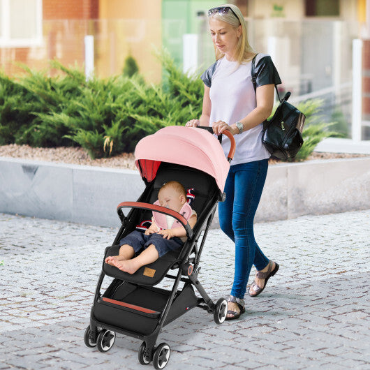 Versatile Travel Stroller with Safety Harness  Smooth Suspension & Large Storage