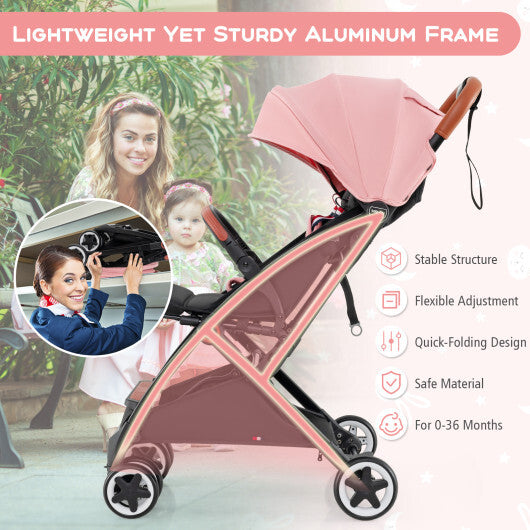 Versatile Travel Stroller with Safety Harness  Smooth Suspension & Large Storage