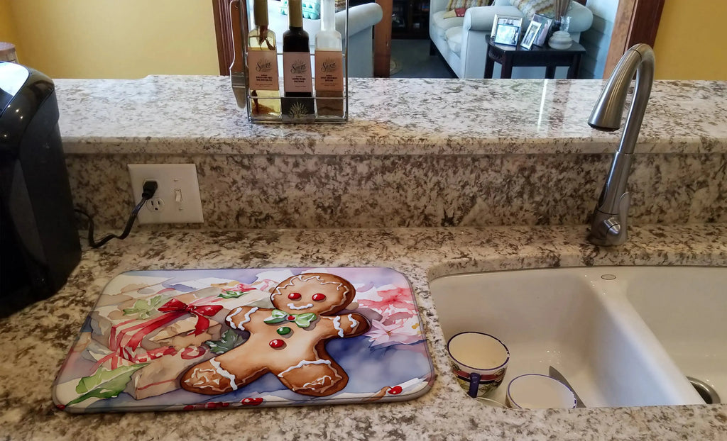 Festive Gingerbread Dish Drying Mat