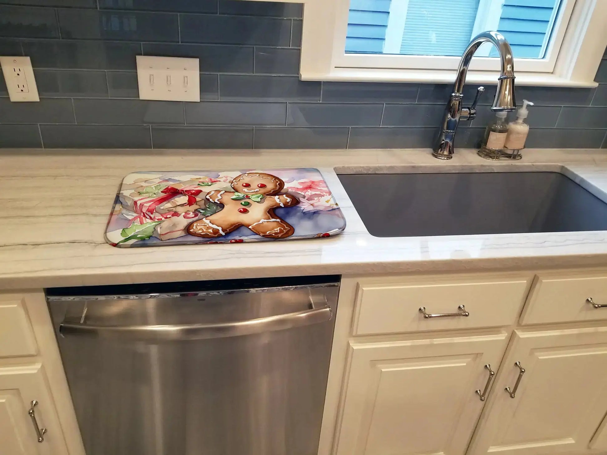 Festive Gingerbread Dish Drying Mat