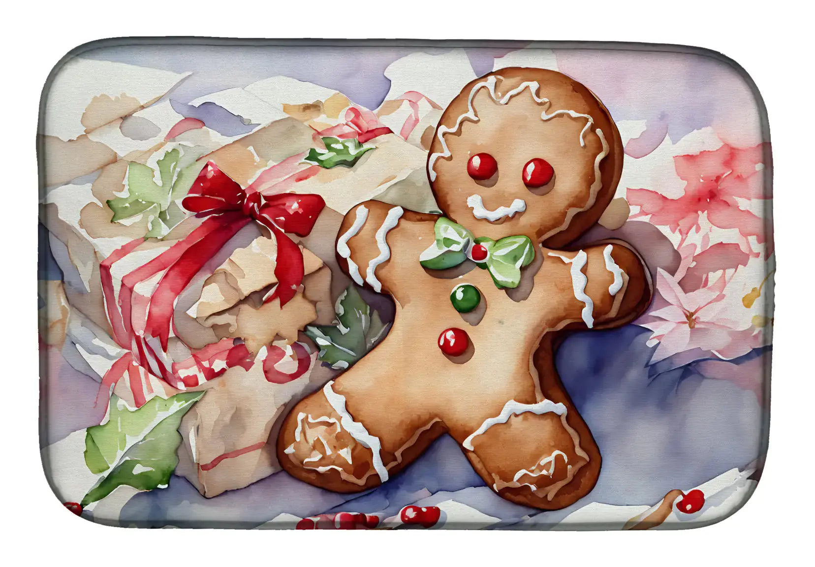 Festive Gingerbread Dish Drying Mat
