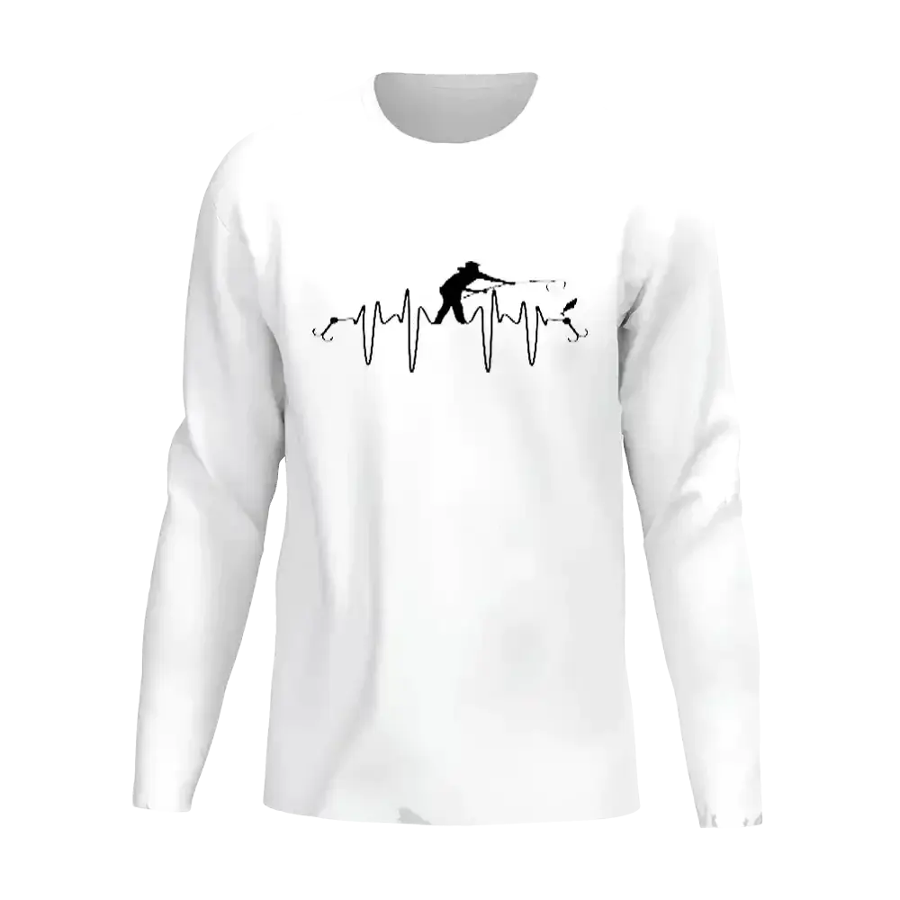 Fishing Heart Beat Men Long Sleeve Shirt
