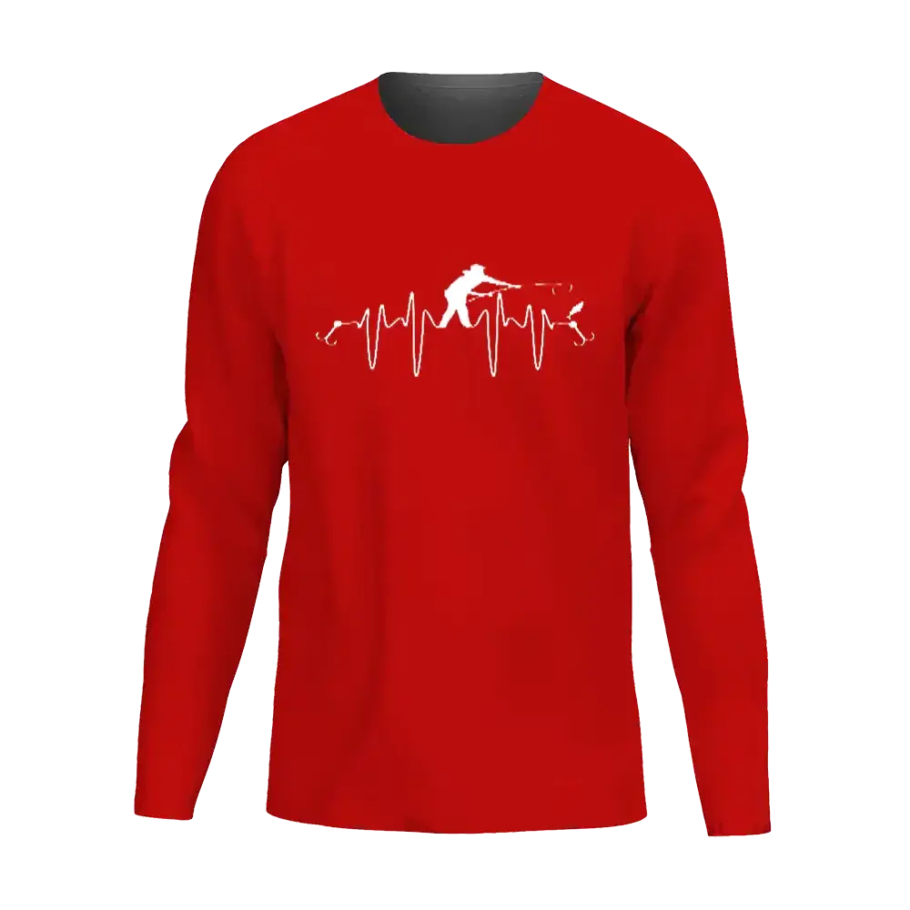 Fishing Heart Beat Men Long Sleeve Shirt