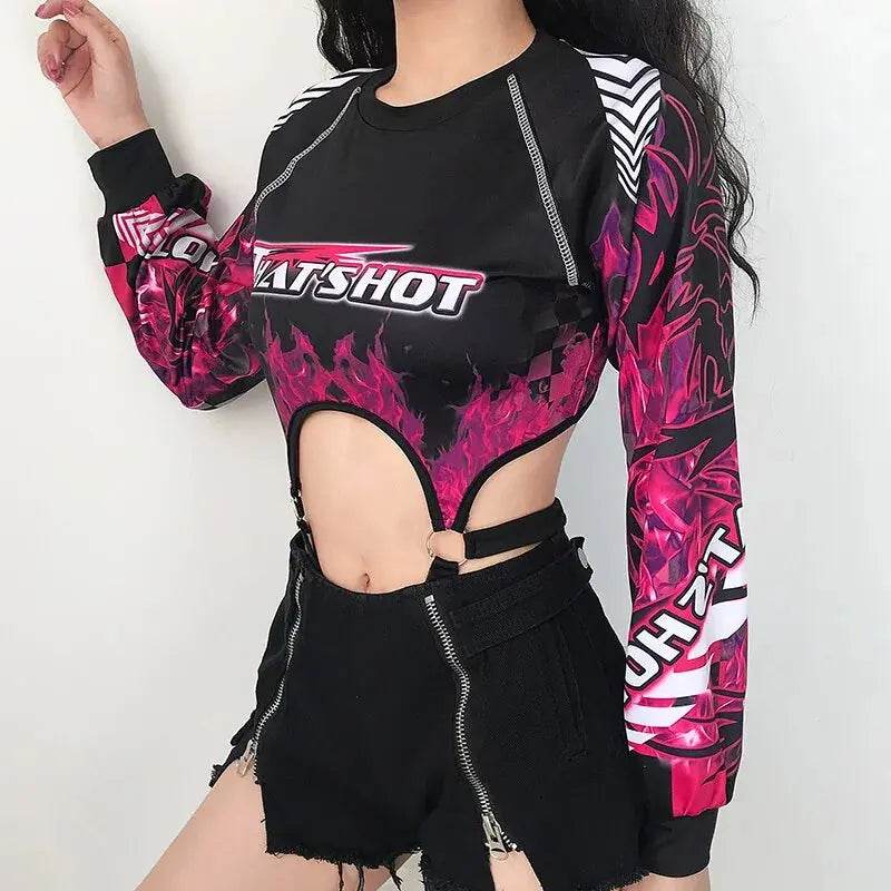 FlameStrike Backless Gothic Jumpsuit