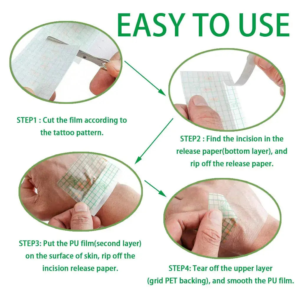 Flatoedu Tattoo Aftercare Stretch Waterproof Adhesive Bandages - Skin Repair Adhesive