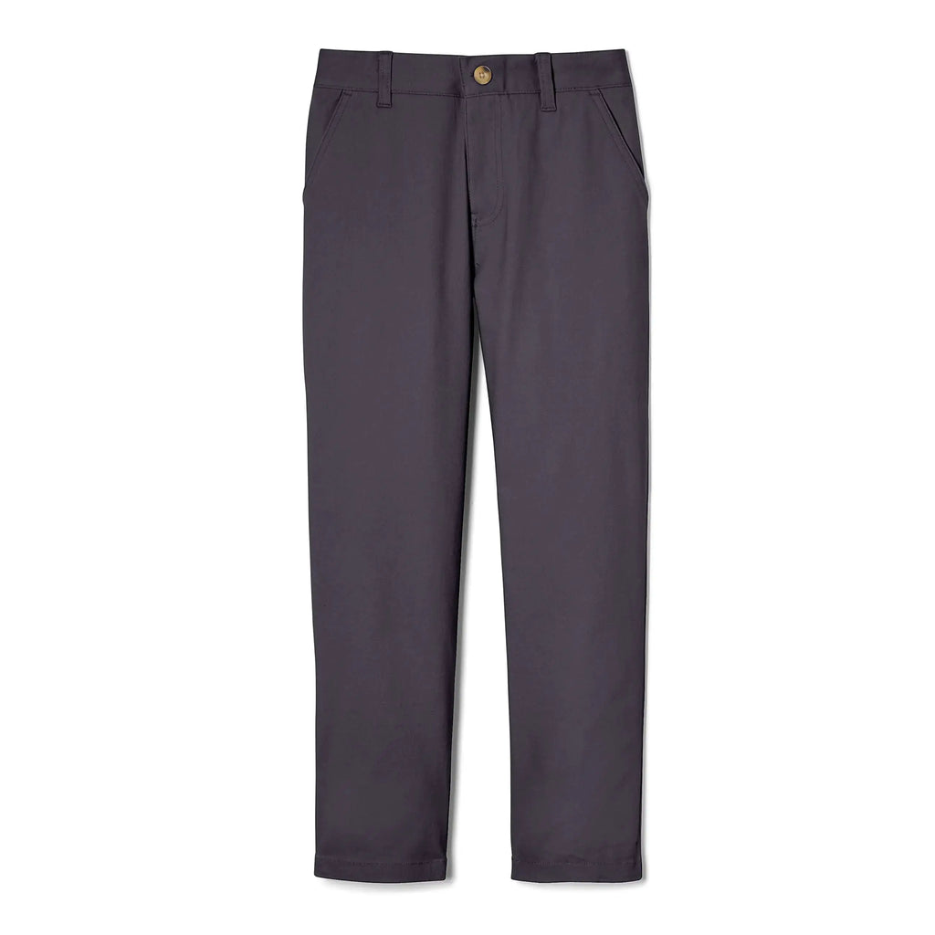 French Toast Boys' Adjustable Waist Straight Fit Stretch Twill Chino Pant 10 School Uniform Heather Gray