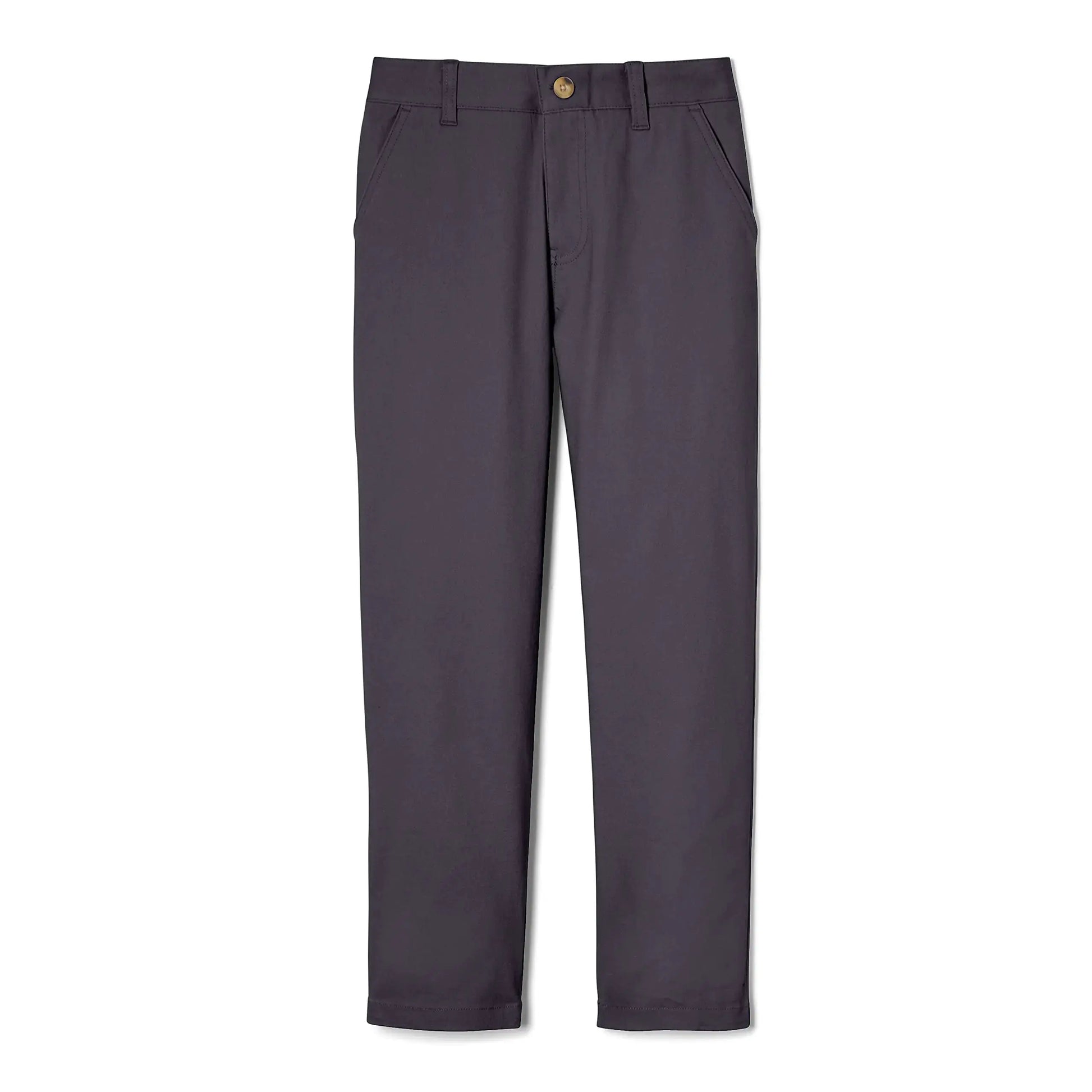 French Toast Boys' Adjustable Waist Straight Fit Stretch Twill Chino Pant 10 School Uniform Heather Gray