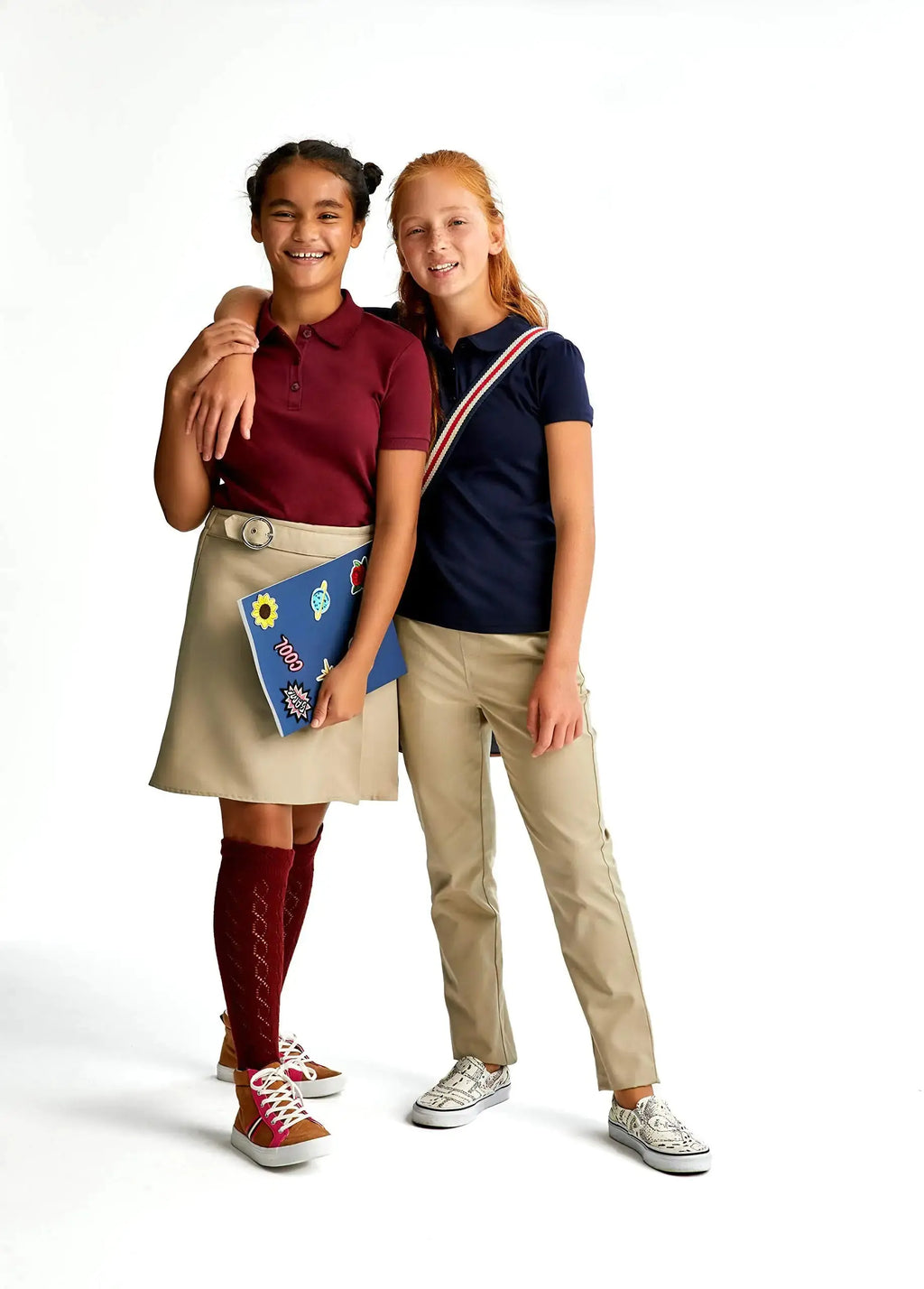 French Toast Girls' Short Sleeve Picot Collar Polo Shirt - School Uniform