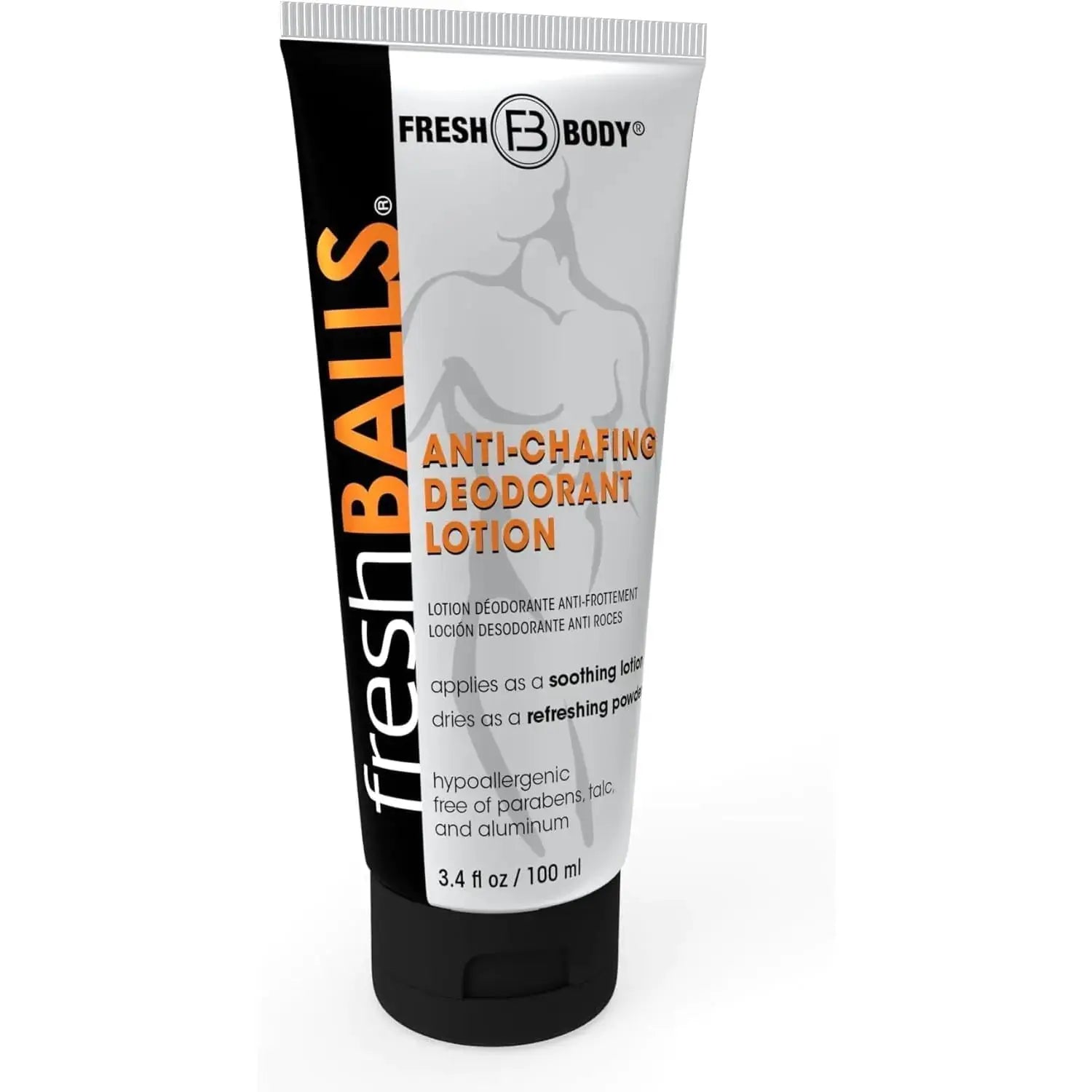 Fresh Body, Fresh Balls Lotion - Men's Anti-Chafing Soothing Cream & Ball Deodorant