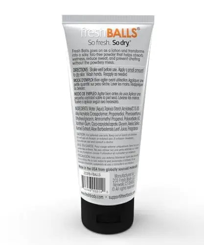 Fresh Body, Fresh Balls Lotion - Men's Anti-Chafing Soothing Cream & Ball Deodorant