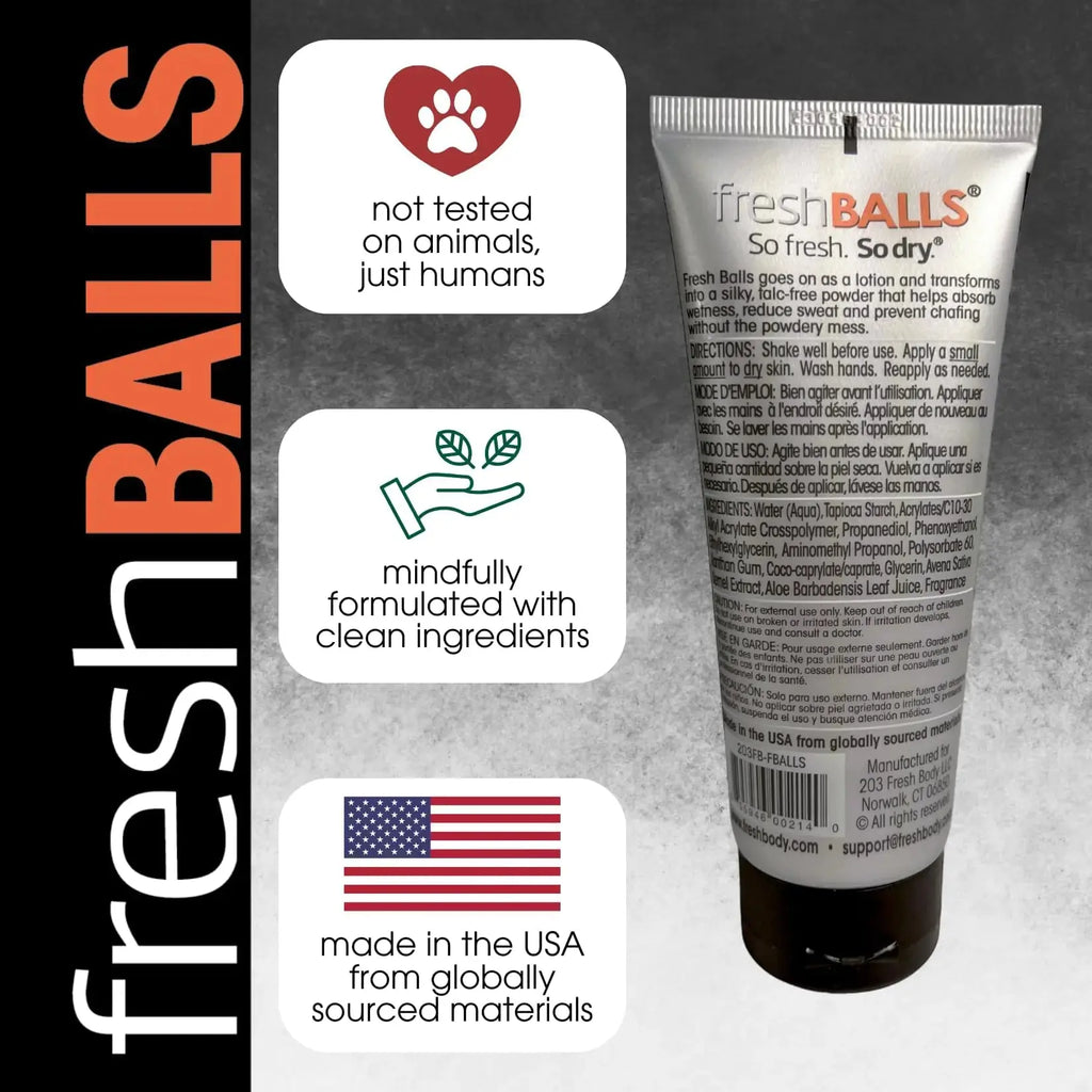 Fresh Body, Fresh Balls Lotion - Men's Anti-Chafing Soothing Cream & Ball Deodorant