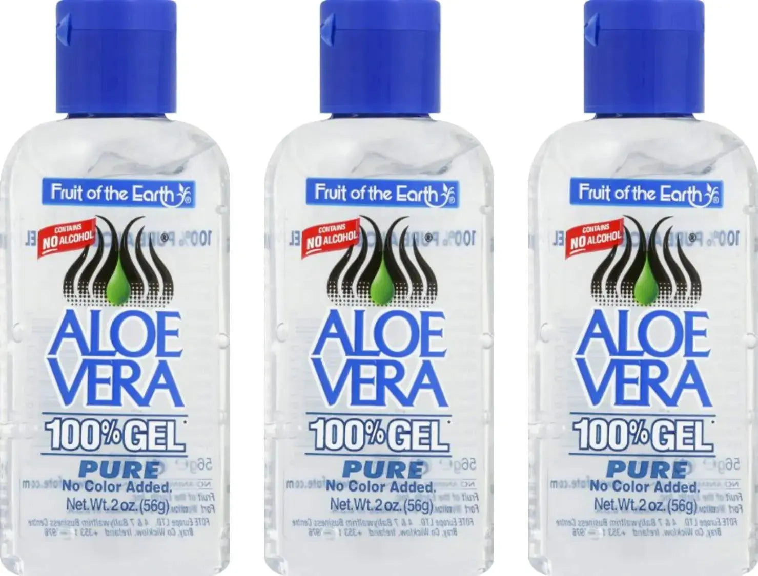 Fruit of the Earth Aloe Vera Gel, 2 oz (56 g) (Bundle of 3) Fresh 12 Ounce (Pack of 3)