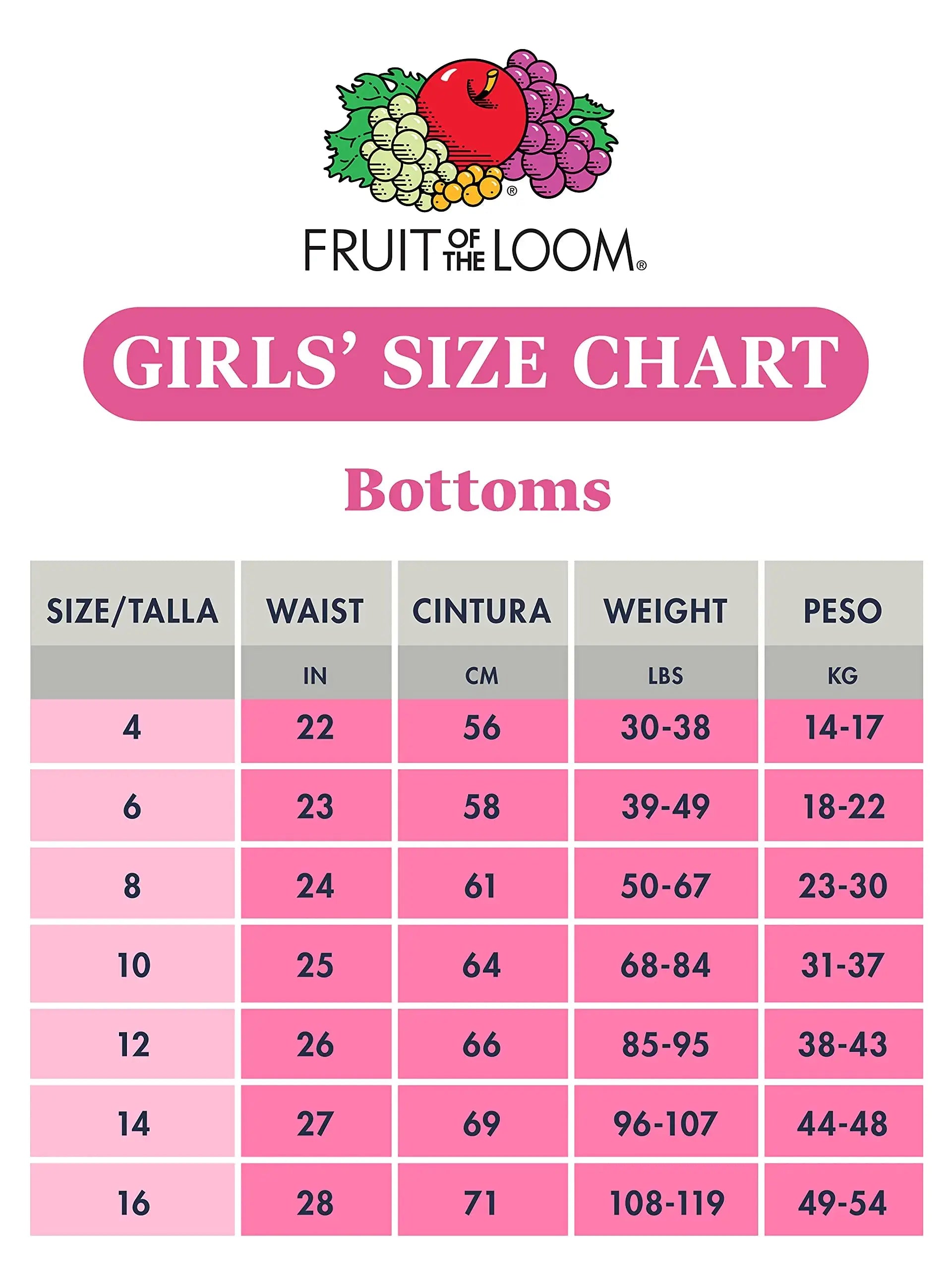 Fruit of the Loom Girls' Fashion Boyshorts 14-Pack