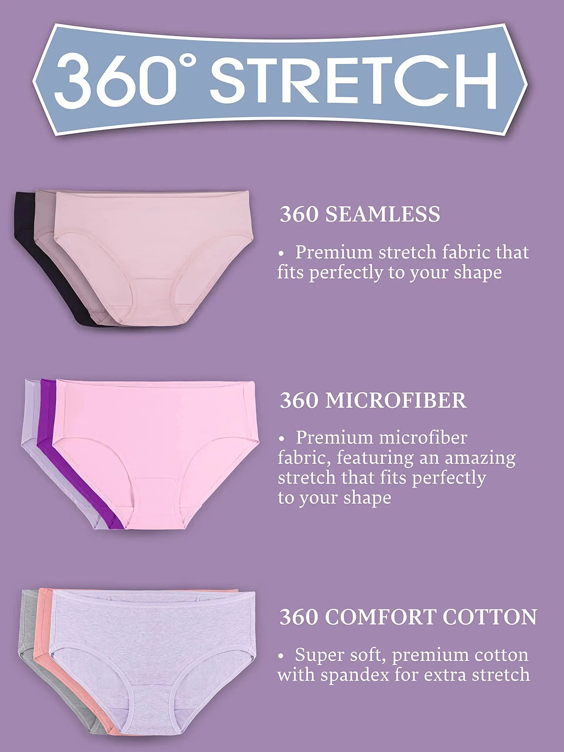 Fruit of the Loom Women's Seamless No Show Underwear – Stretch Fit, No Panty Lines, Plus Size Available (10 Pack)