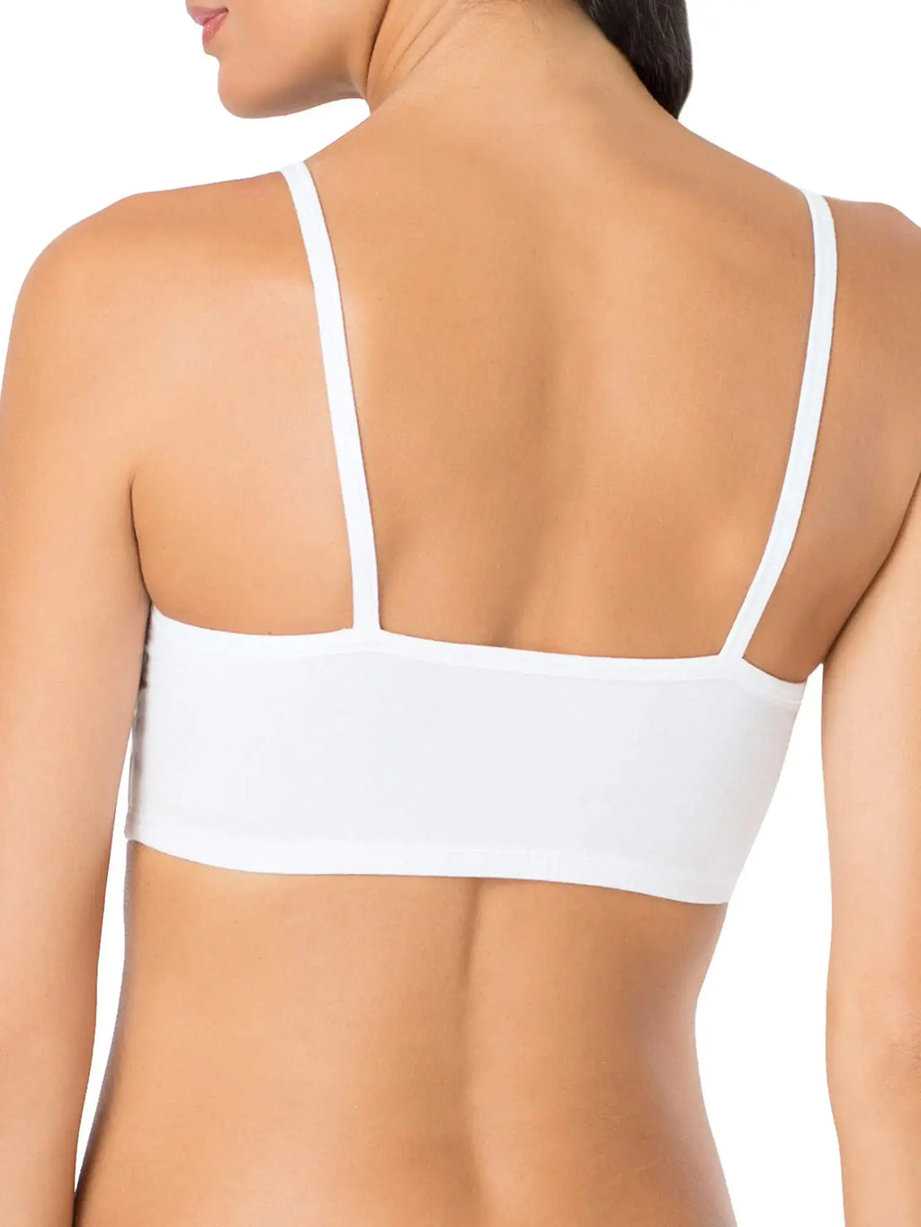 Fruit of the Loom Women's Spaghetti Strap Cotton Pullover Sports Bra Value Pack 40 Black/White/White/Heather Grey 4-pack