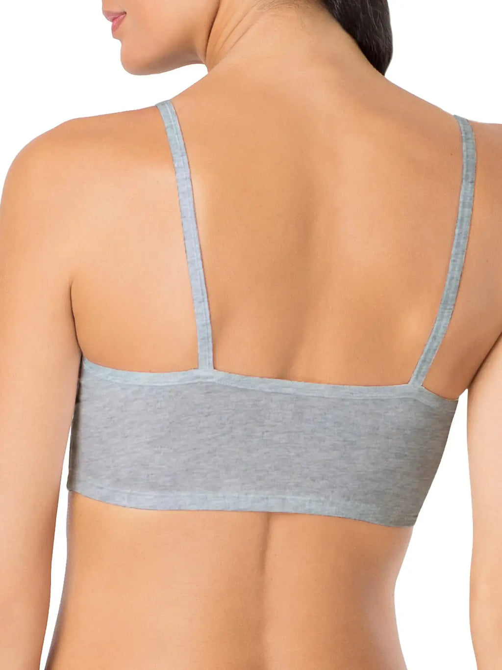 Fruit of the Loom Women's Spaghetti Strap Cotton Pullover Sports Bra Value Pack 40 Black/White/White/Heather Grey 4-pack