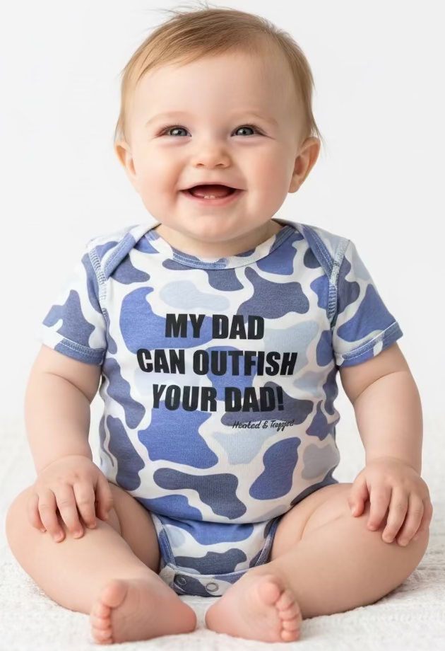 "My Dad Can Outfish Your Dad" Onesie