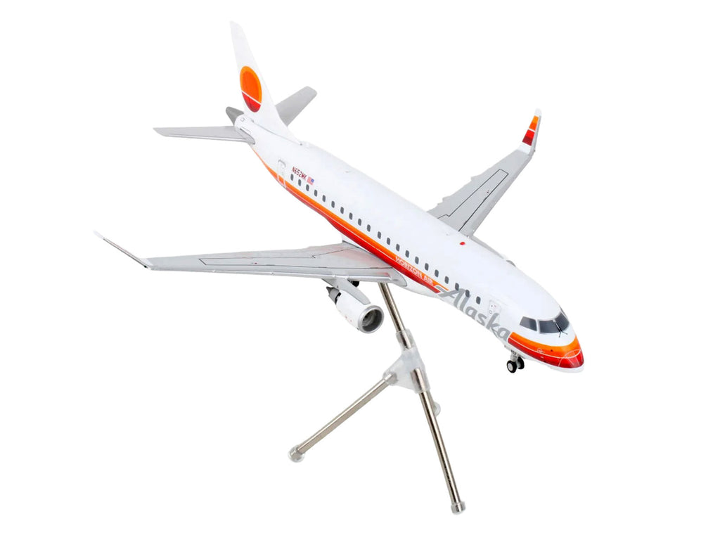 Embraer ERJ-175 Commercial Aircraft "Alaska Airlines - Horizon Air" (N652MK) White with Red and Orange Stripes "Gemini 200" Series 1/200 Diecast Model Airplane by GeminiJets