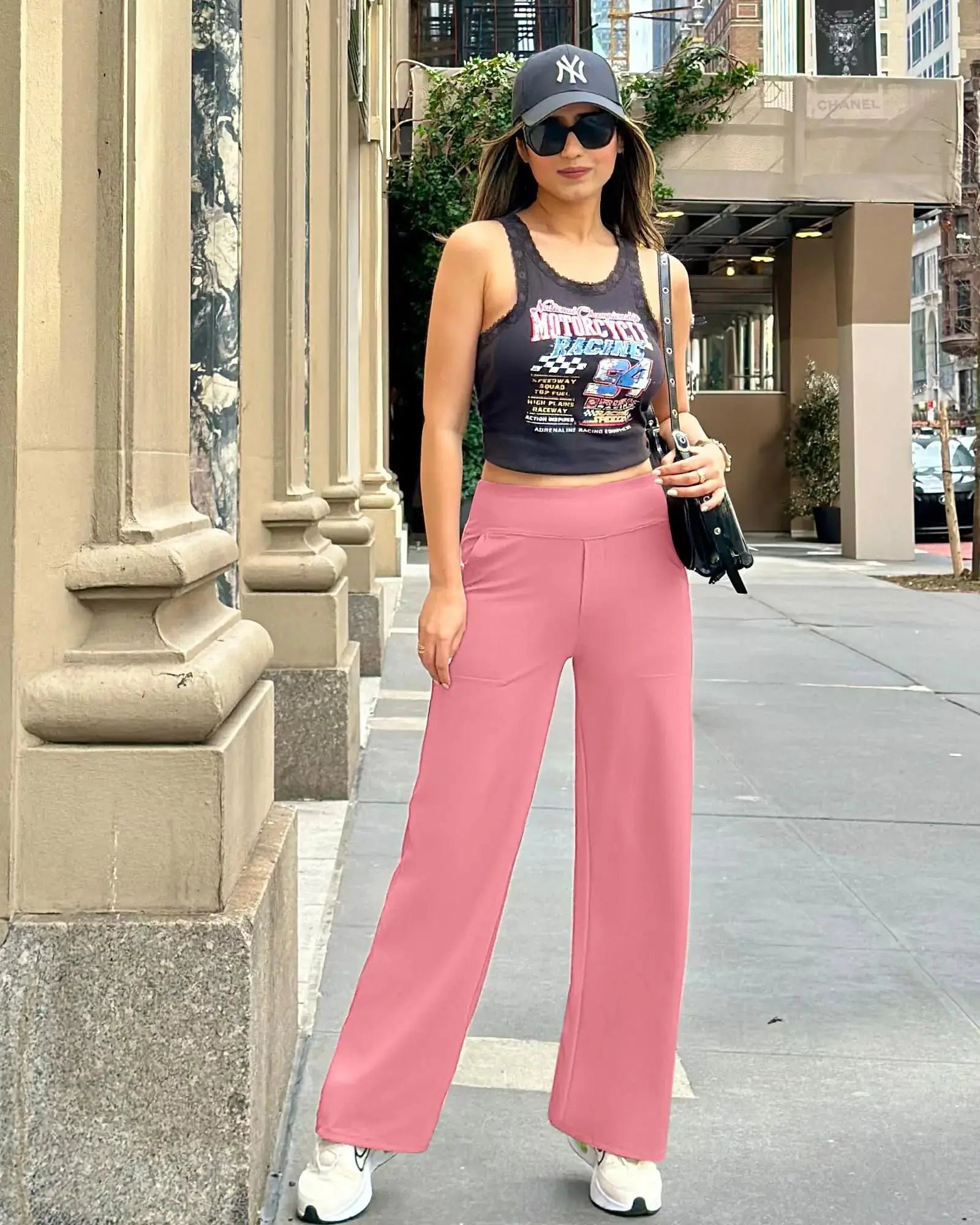 G4Free Women Wide Leg Yoga Pants with Pockets - High Waist Stretch Dress Casual Sweatpants