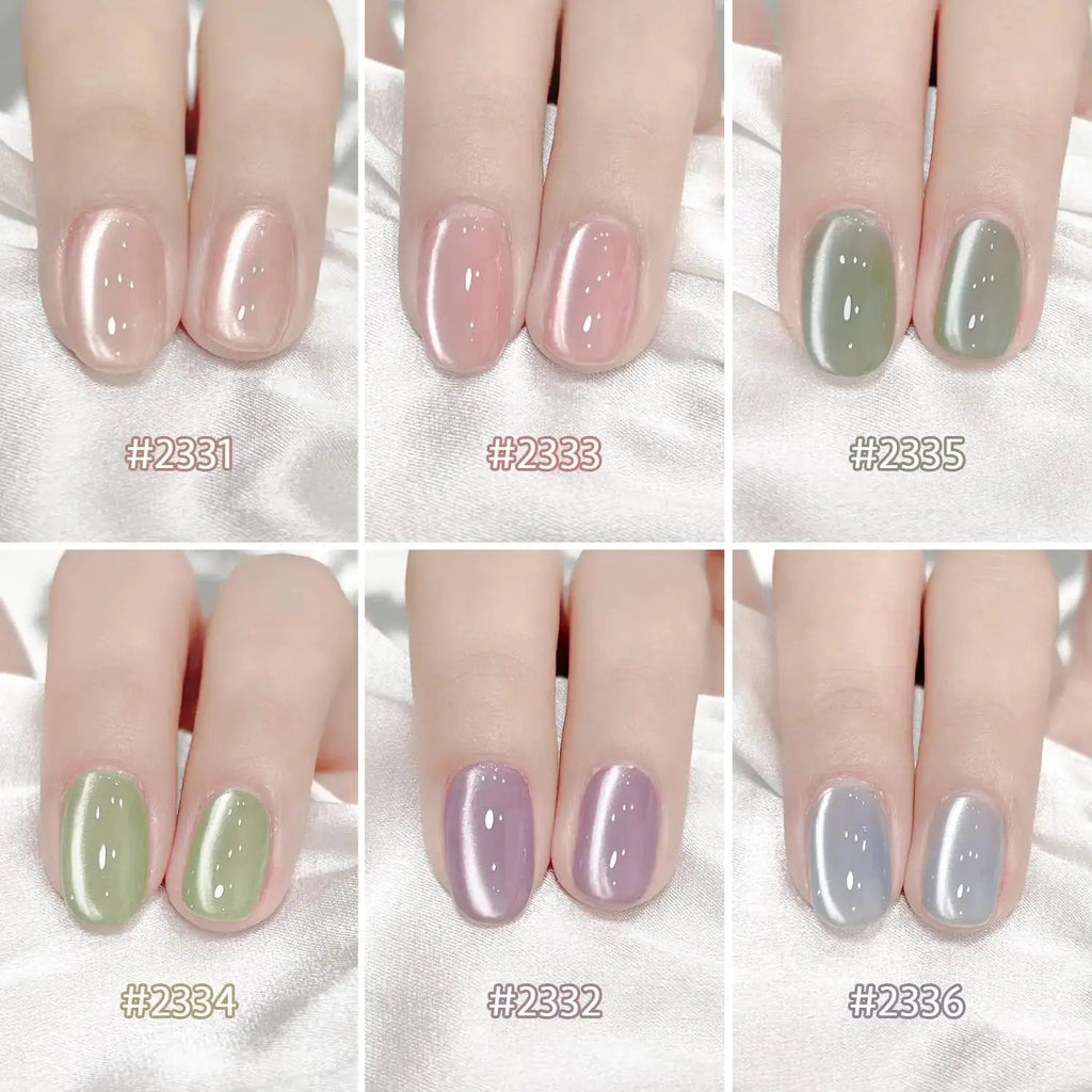 GAOY Cat Eye Gel Nail Polish Set | Magnet for Pink Blue Green Glitter Holographic Cat Eye