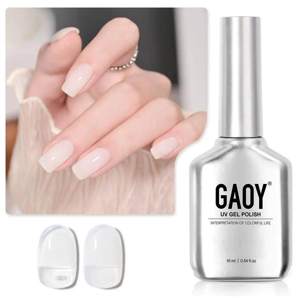 GAOY White Translucent Jelly Gel Nail Polish | Creamy White
